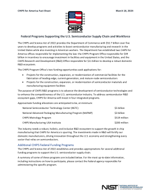 CHIPS for America：支持美国半导体供应链和劳动力的联邦计划